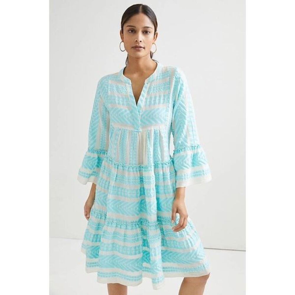 Devotion TWINS Aqua and White Mini Dress